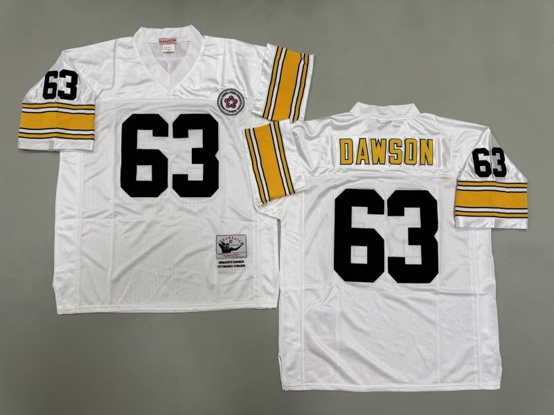 Men 2025 Pittsburgh Steelers #63 Dawson white Throwback Limited NFL Jersey style 003